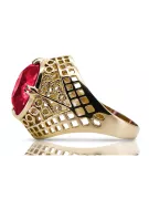 14k geltono aukso Rubinas Žiedas Vintažinis stilius vrc030y